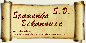 Stamenko Dikanović vizit kartica